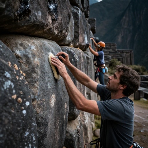 Especialistas retiran pintas ilegales que dañaban una roca inca en Sacsayhuamán