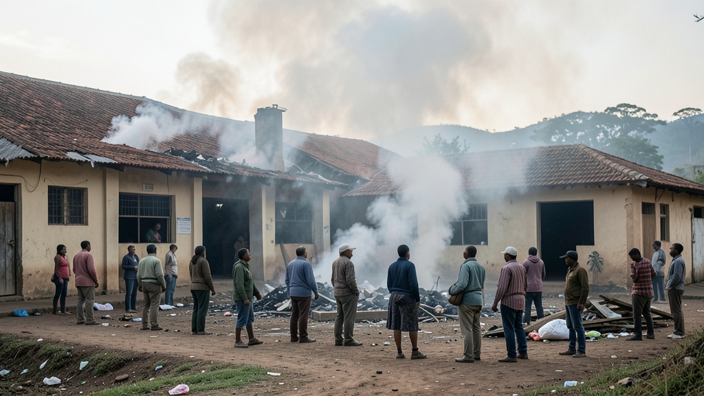 Protestas en Celendín tras atentado que destruyó colegio en Sorochuco